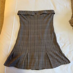 american eagle, skater dress with plaid print. never been worn
